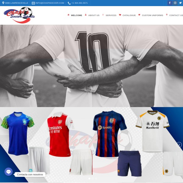 Website screenshot for Chapis Soccer Sports Lilburn