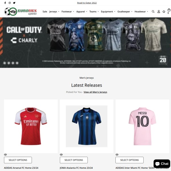 Website screenshot for Euromex Soccer New York