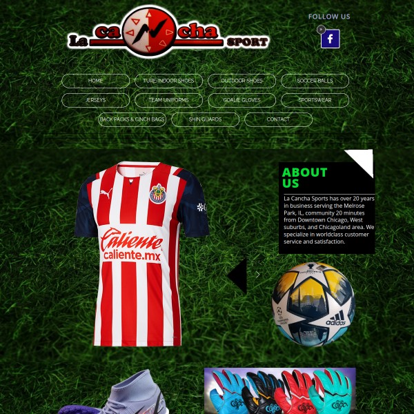 Website screenshot for La Cancha Sport Melrose Park