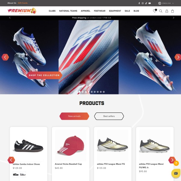 Website screenshot for Premium Soccer Saint-Laurent