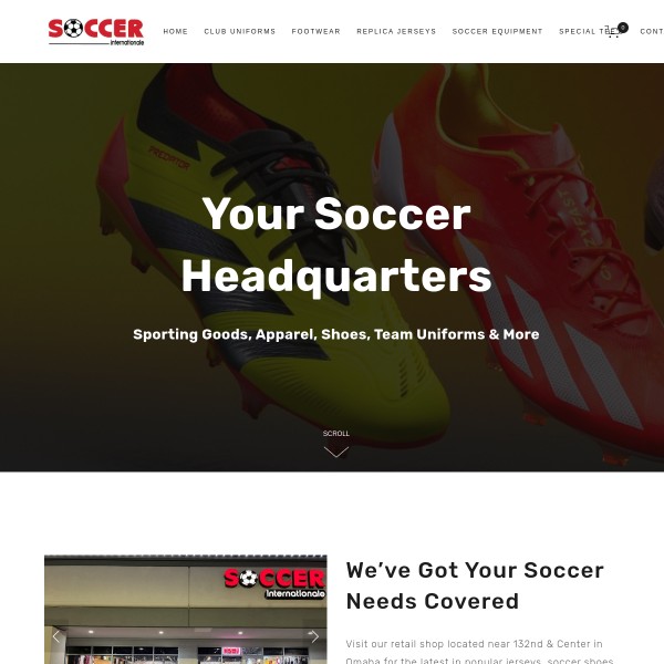 Website screenshot for Soccer Internationale Omaha