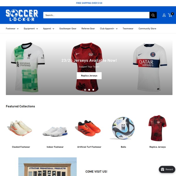 Website screenshot for Xtratime Sports Soccer Locker Saskatoon