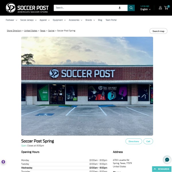 Website screenshot for Soccer Post Spring
