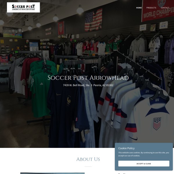 Website screenshot for Soccer Post Arrowhead Peoria