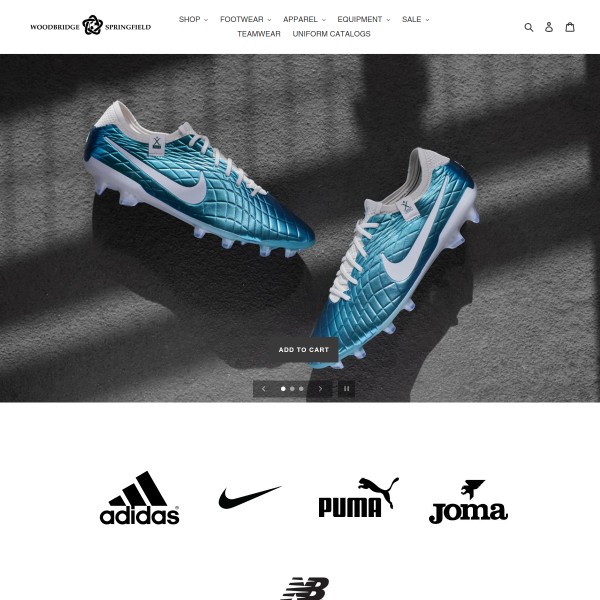 Website screenshot for Springfield Soccer Supplies