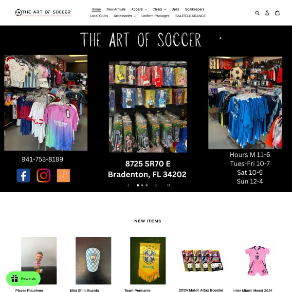 Website screenshot for The Art of Soccer Bradenton