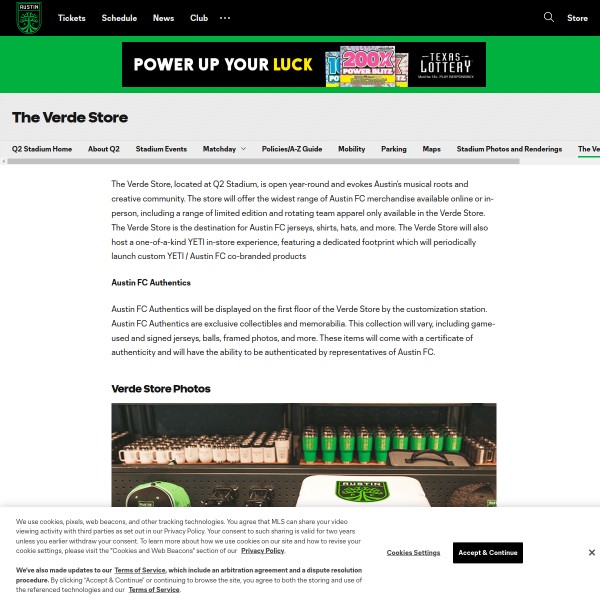 Website screenshot for The Verde Store Congress