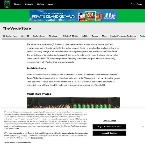 Website screenshot for The Verde Store Congress