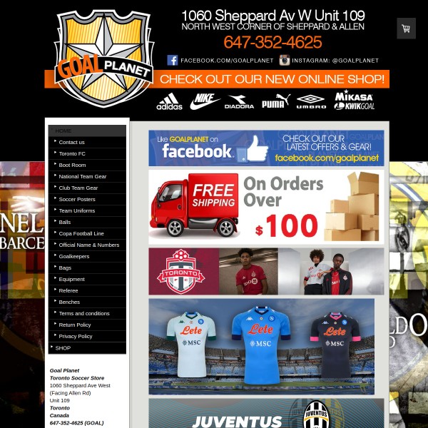 Website screenshot for Goal Planet Toronto
