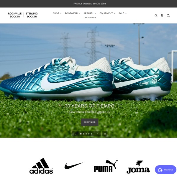 Website screenshot for Sterling Soccer