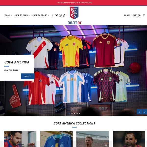 Website screenshot for Soccer 90 Frisco