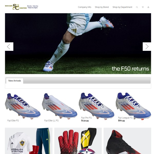 Website screenshot for Soccer Center San Bernardino