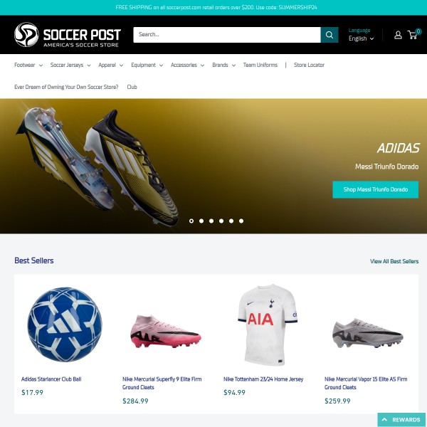 Website screenshot for Soccer Post Huntersville