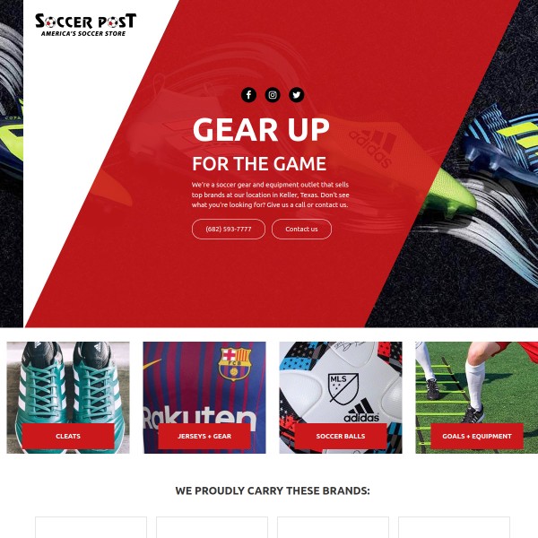 Website screenshot for Soccer Post Keller