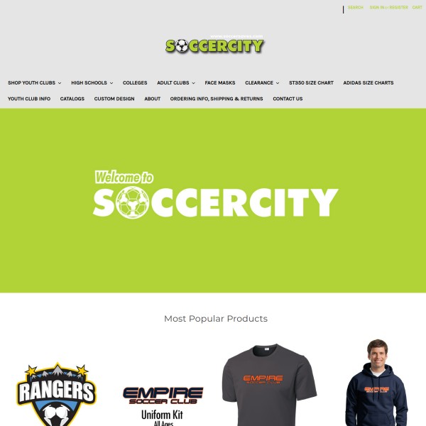 Website screenshot for Soccer City Lynden