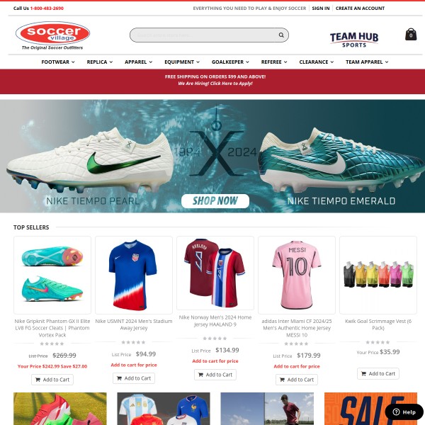 Website screenshot for Soccer Village Blue Ash Cincinnati