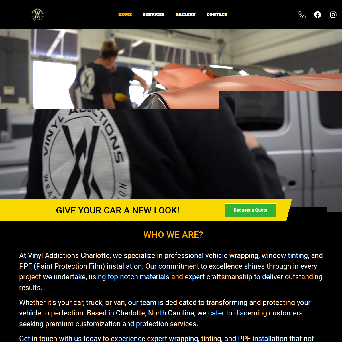 Screenshot of https://vinyladdictionsclt.com