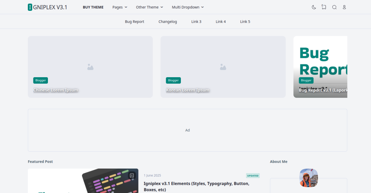 Igniplex Premium Blogger Template/Theme