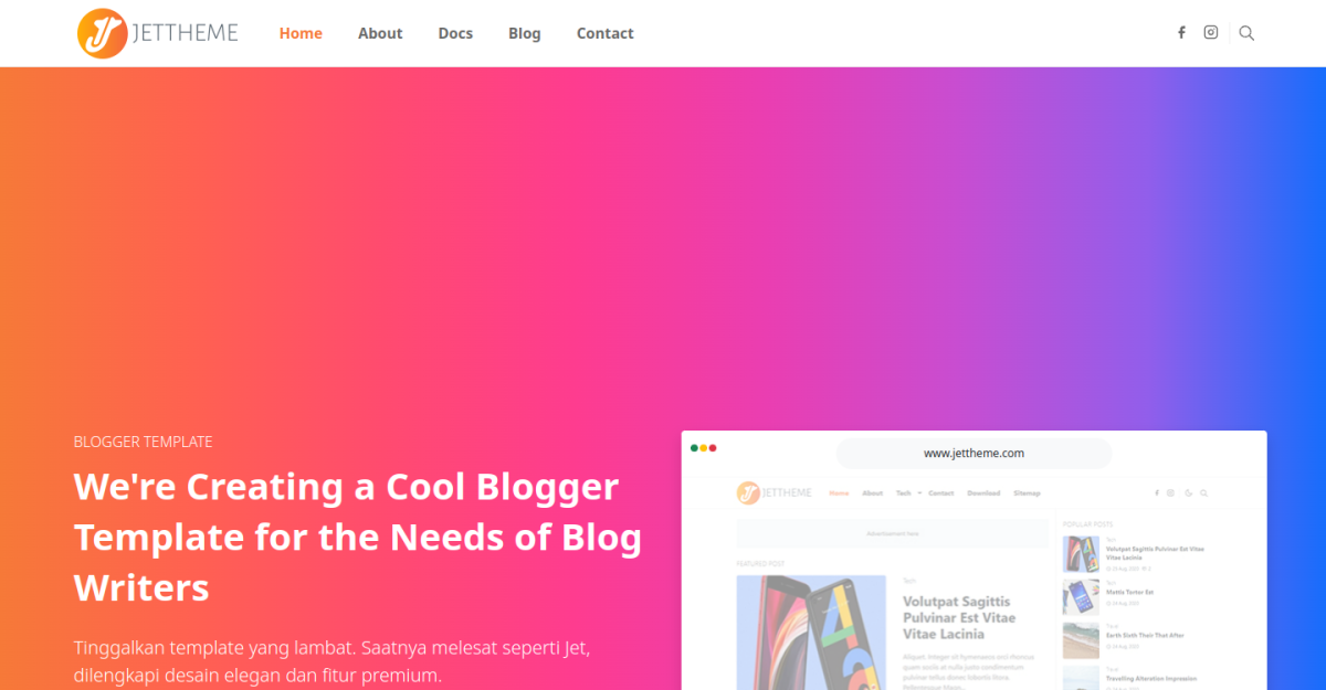 Jettheme Premium Blogger Template/Theme