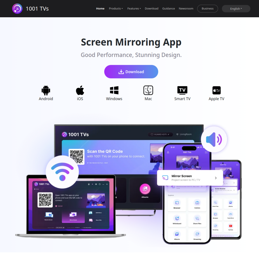 1001tvs.com homepage screenshot