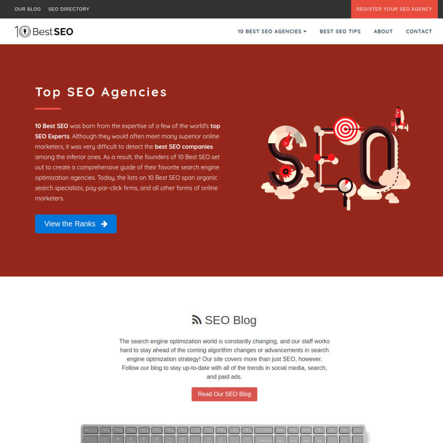 10bestseo.com homepage screenshot