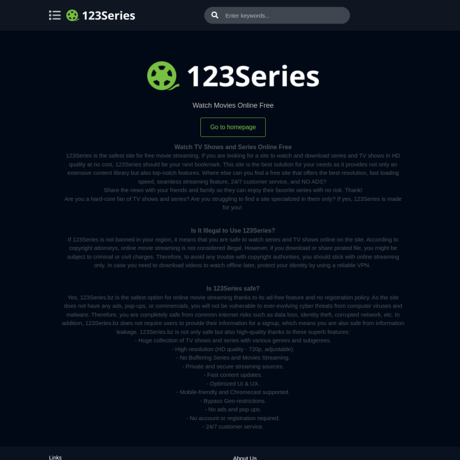 123series.bz homepage screenshot