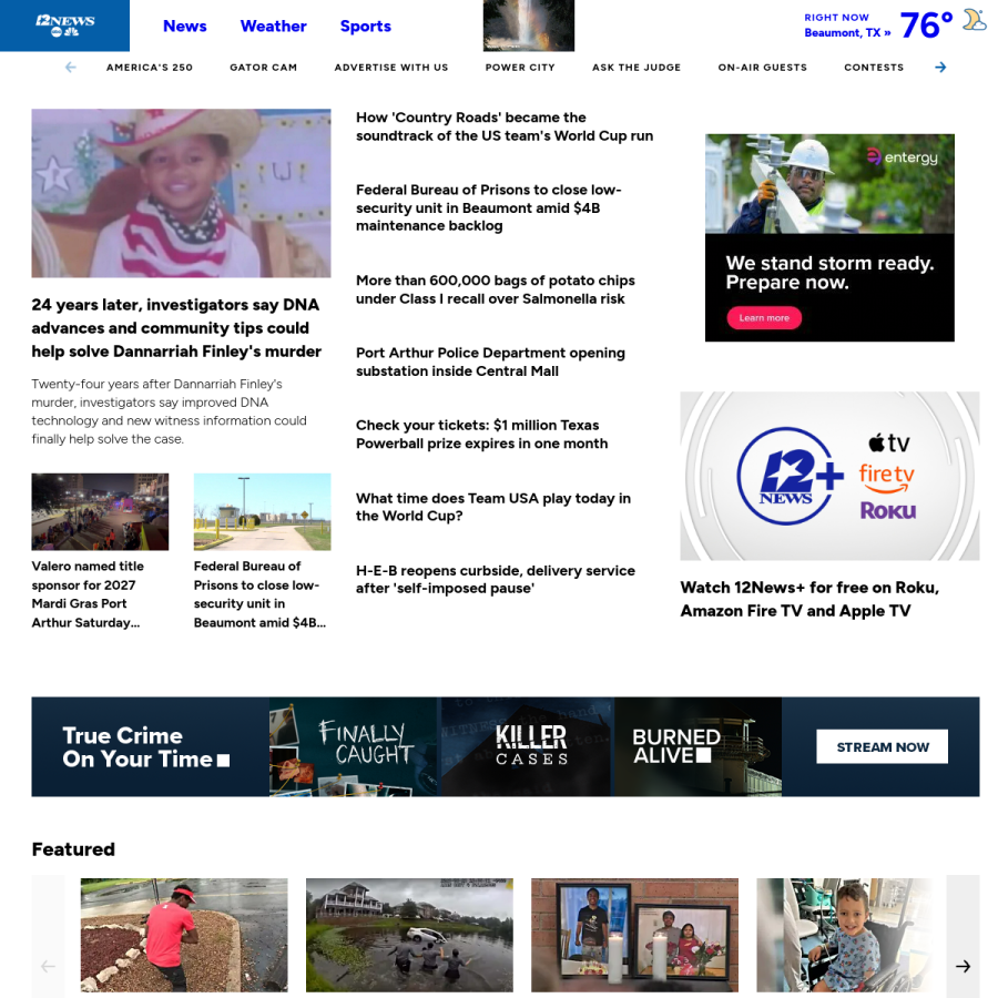 12newsnow.com homepage screenshot