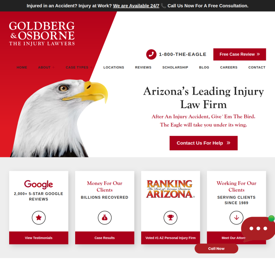 1800theeagle.com homepage screenshot