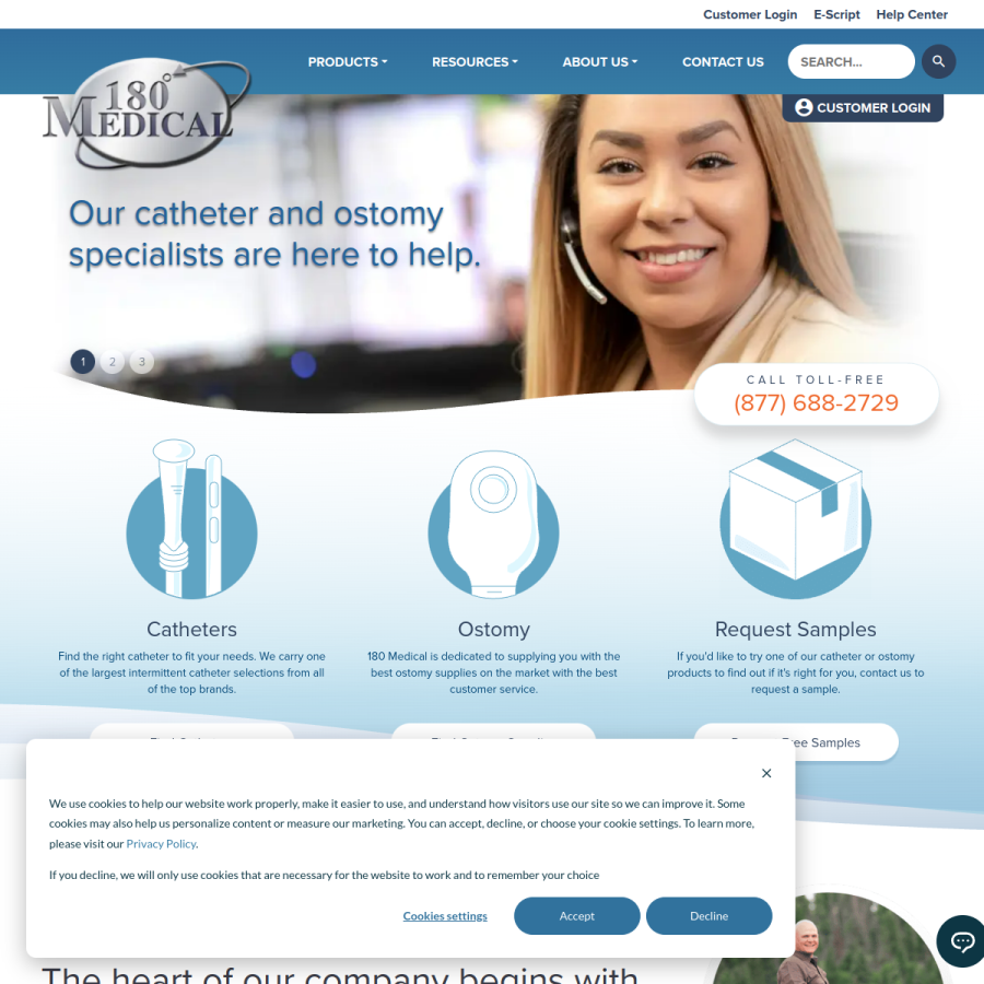 180medical.com homepage screenshot