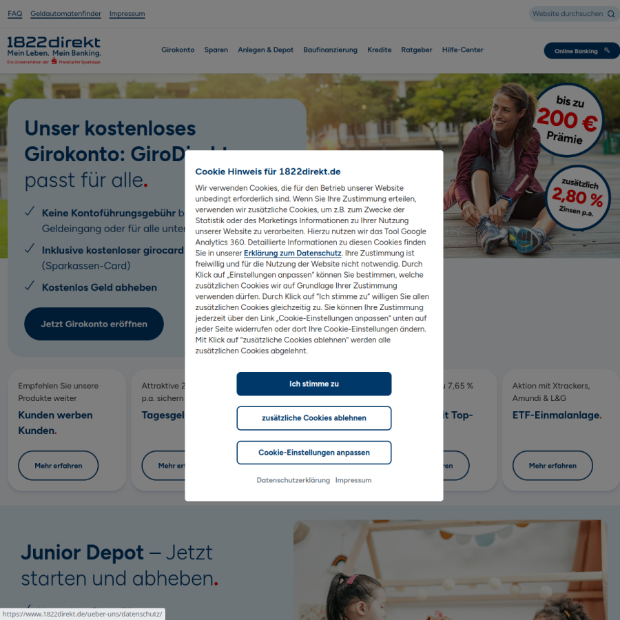 1822direkt.de homepage screenshot