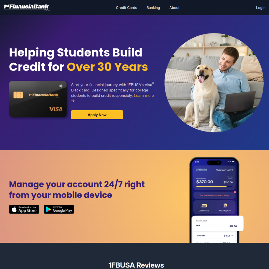 1fbusa.com homepage screenshot