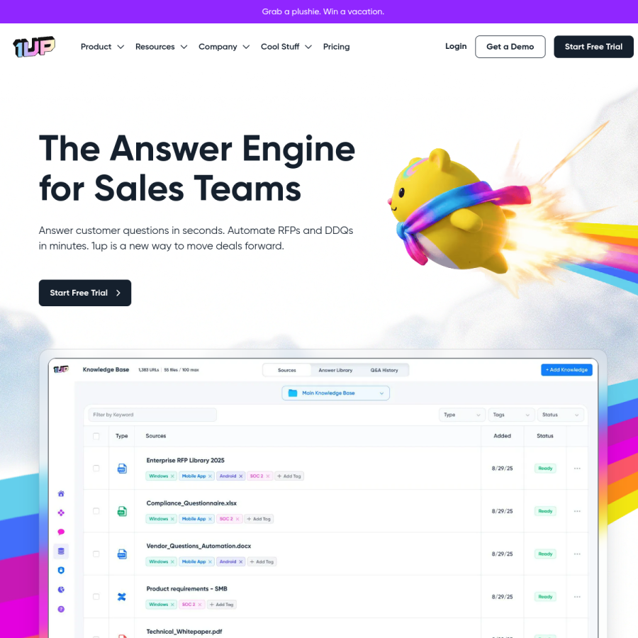 1up.ai homepage screenshot
