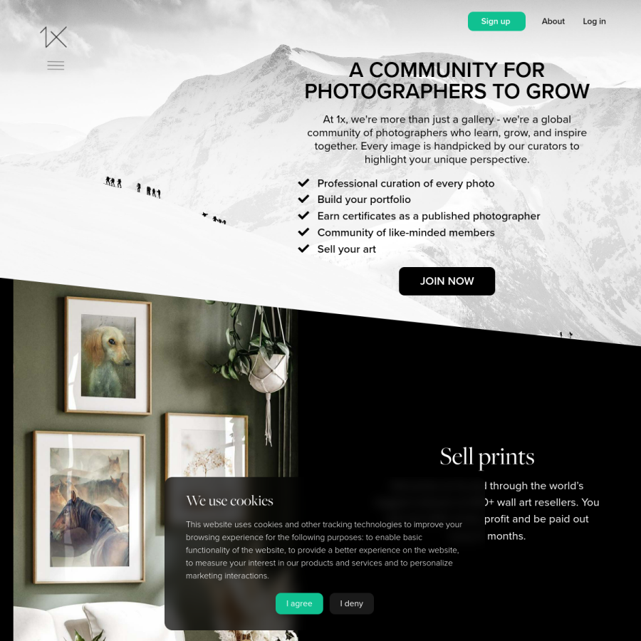 1x.com homepage screenshot