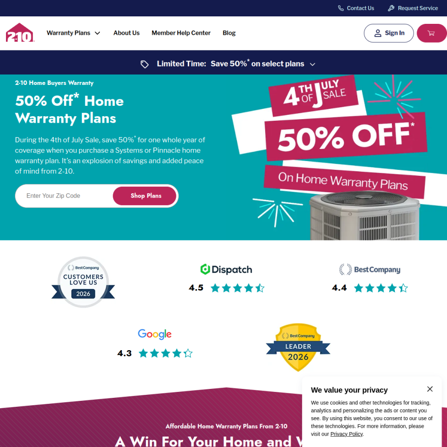 2-10.com homepage screenshot