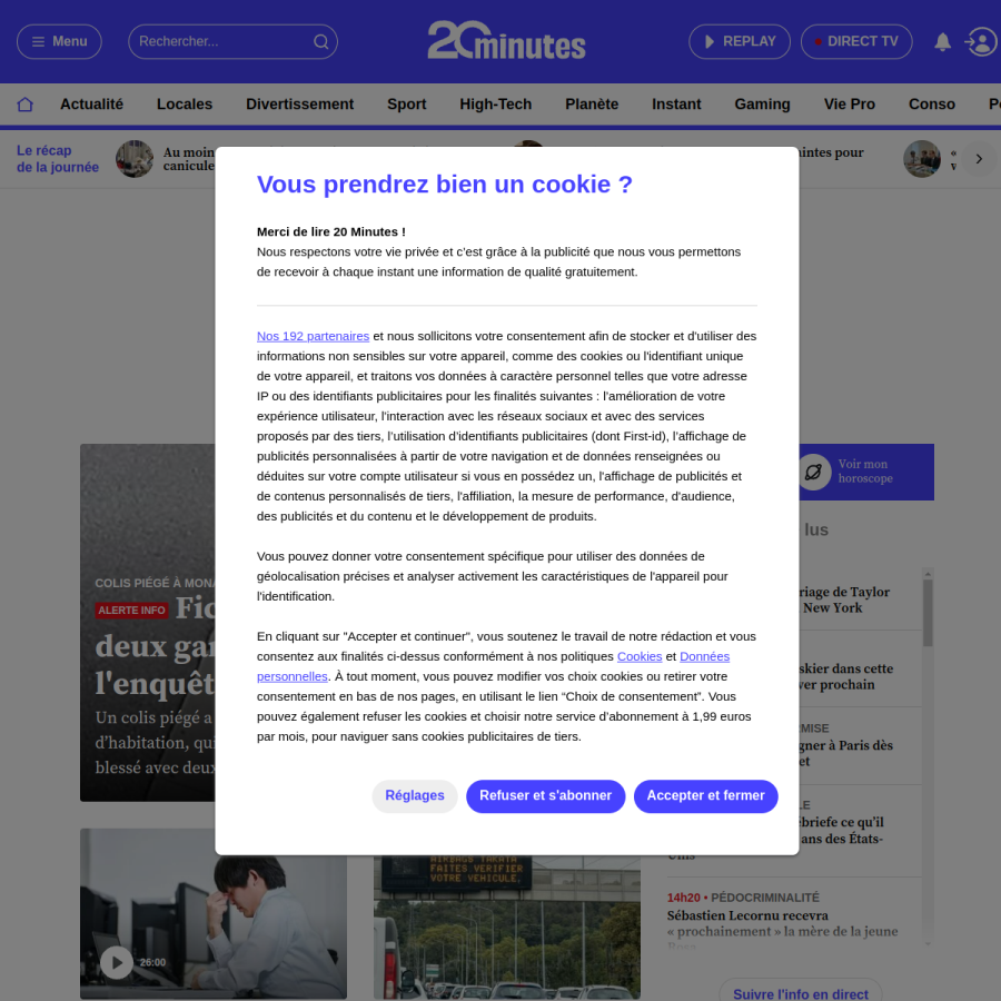 20minutes.fr homepage screenshot