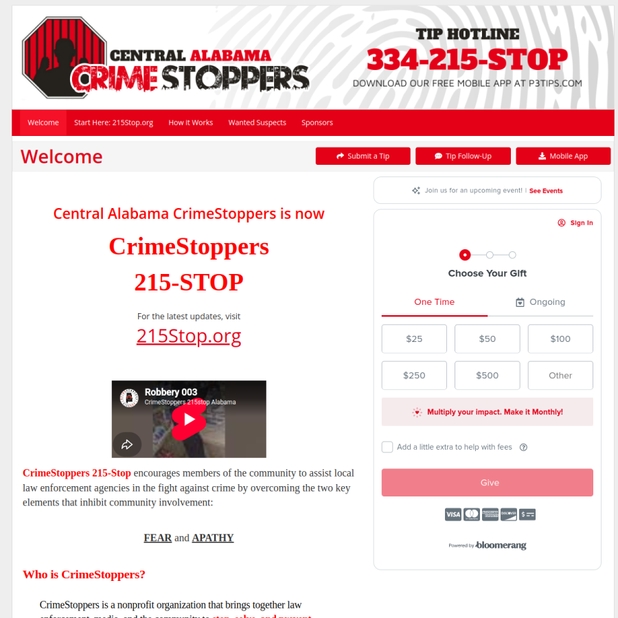 215stop.com homepage screenshot