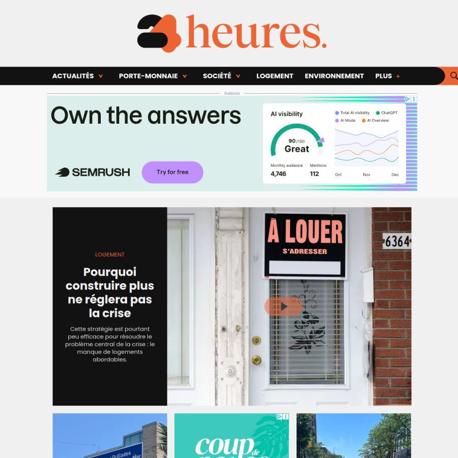 24heures.ca homepage screenshot