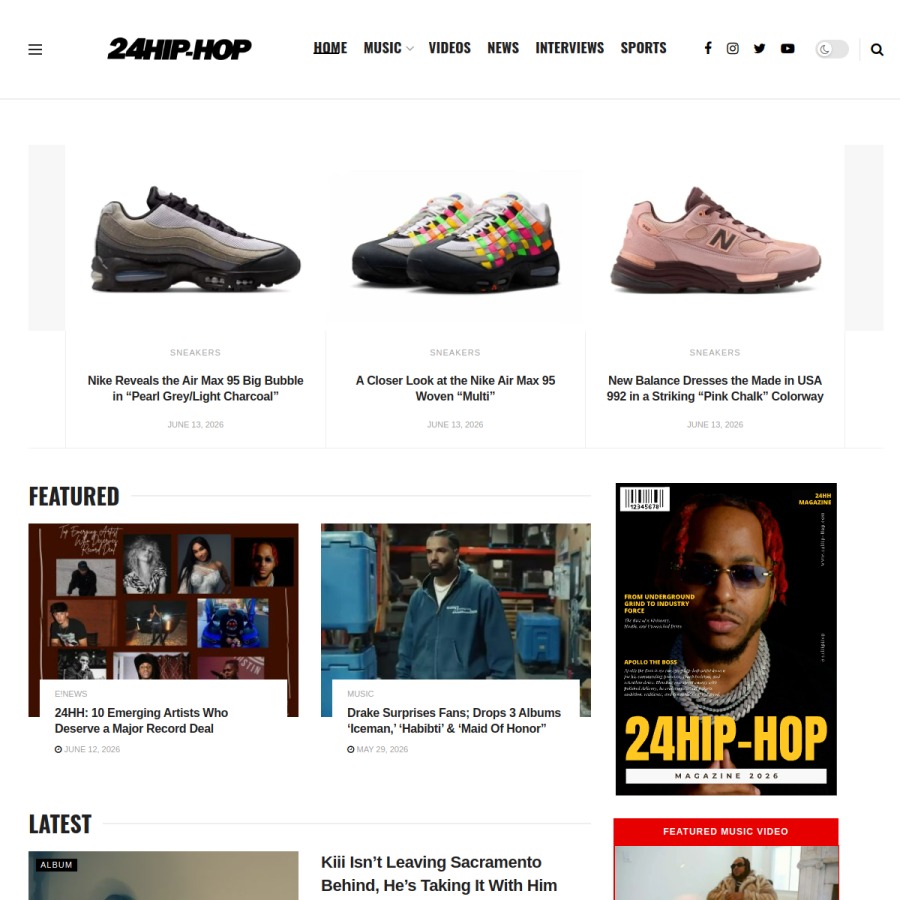 24hip-hop.com homepage screenshot