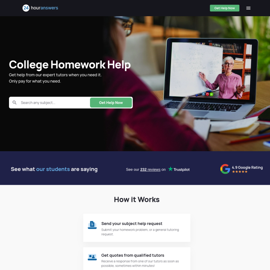 24houranswers.com homepage screenshot