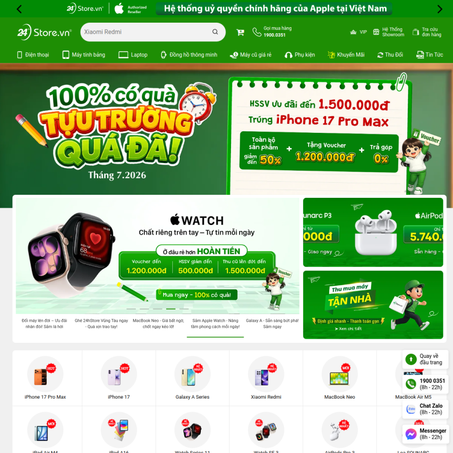 24hstore.vn homepage screenshot