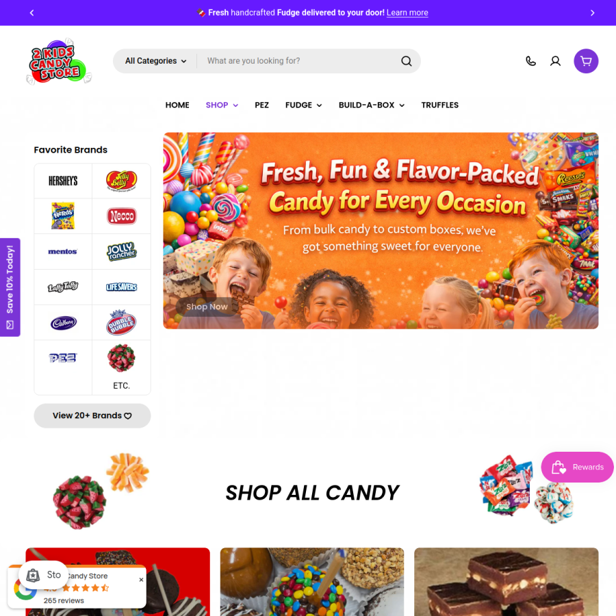 2kidscandy.com homepage screenshot