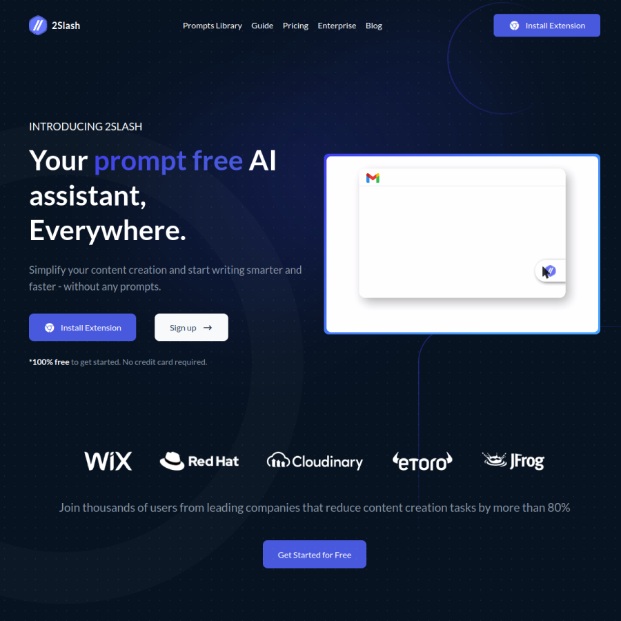 2slash.ai homepage screenshot