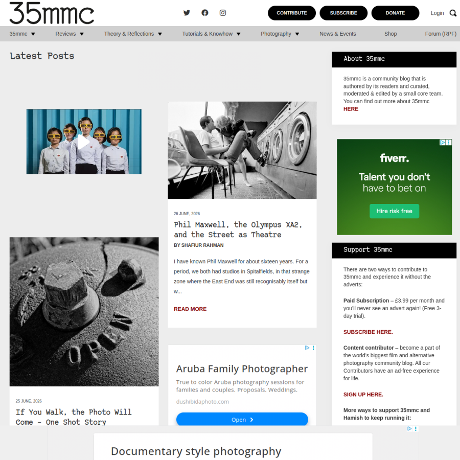 35mmc.com homepage screenshot