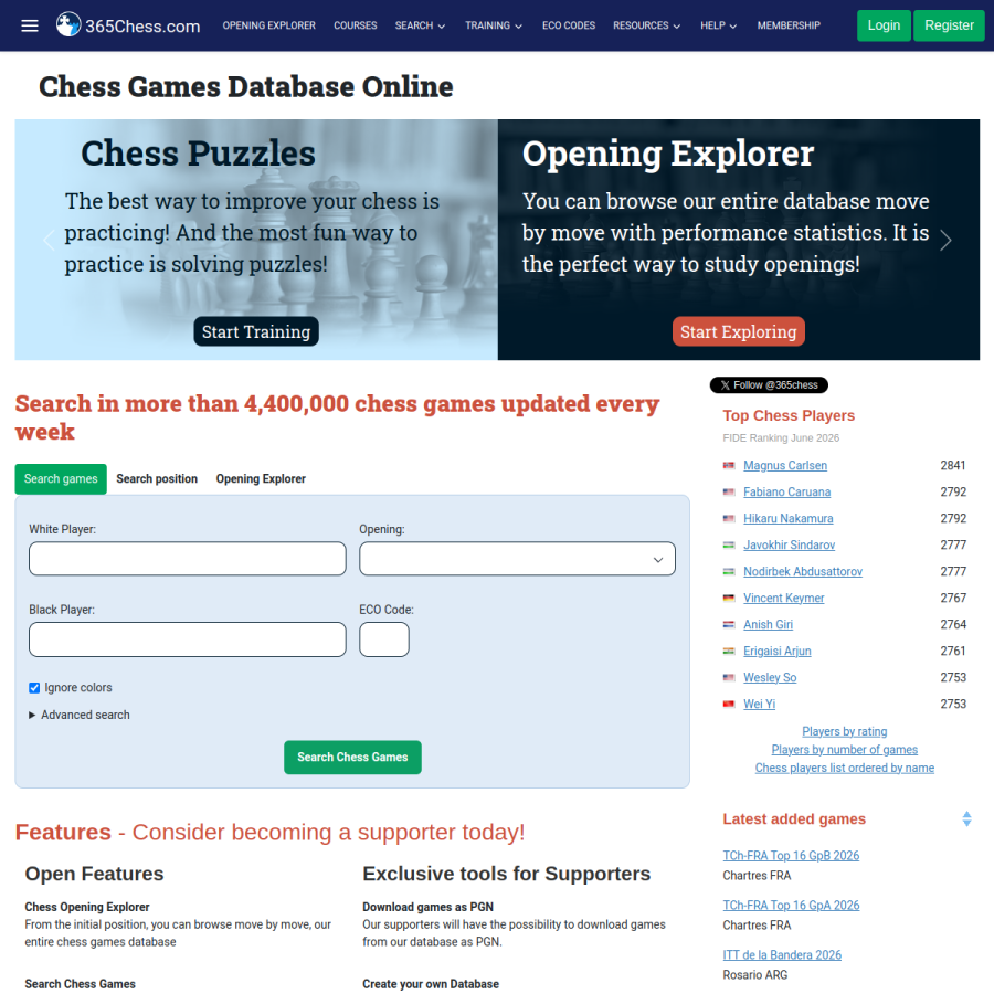 365chess.com homepage screenshot