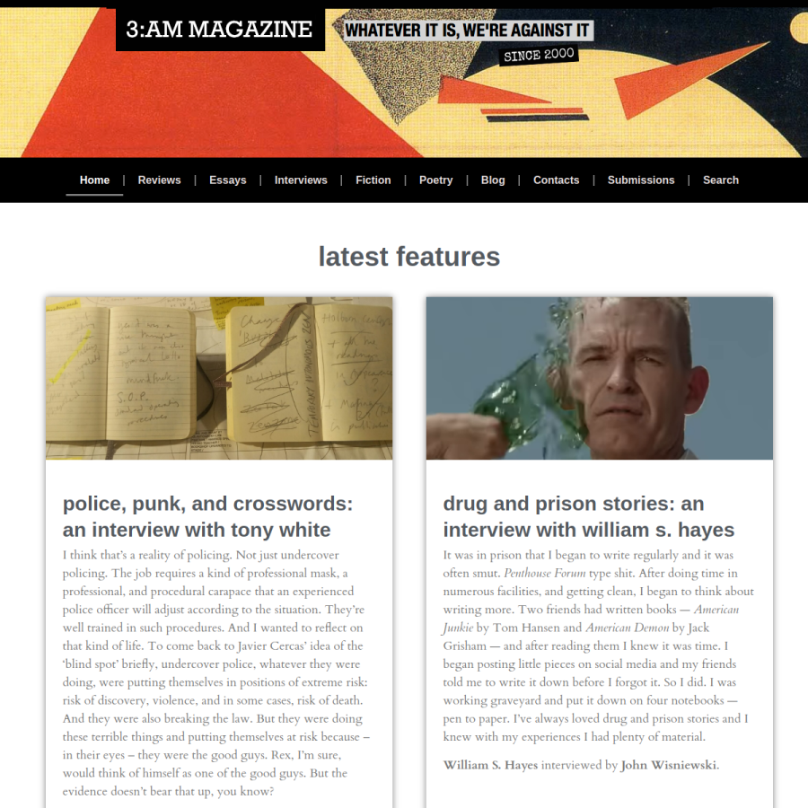 3ammagazine.com homepage screenshot