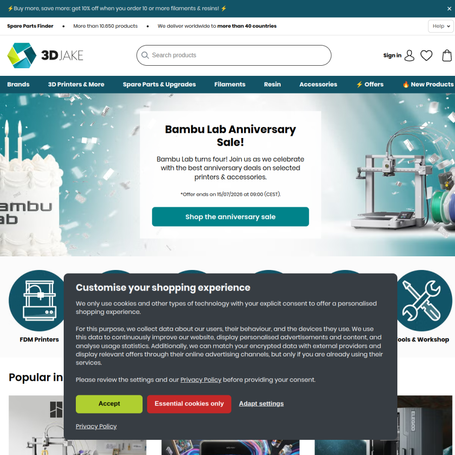 3djake.com homepage screenshot