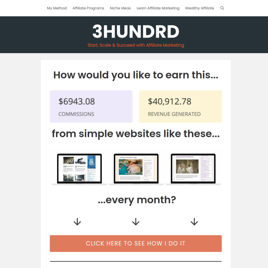 3hundrd.com homepage screenshot