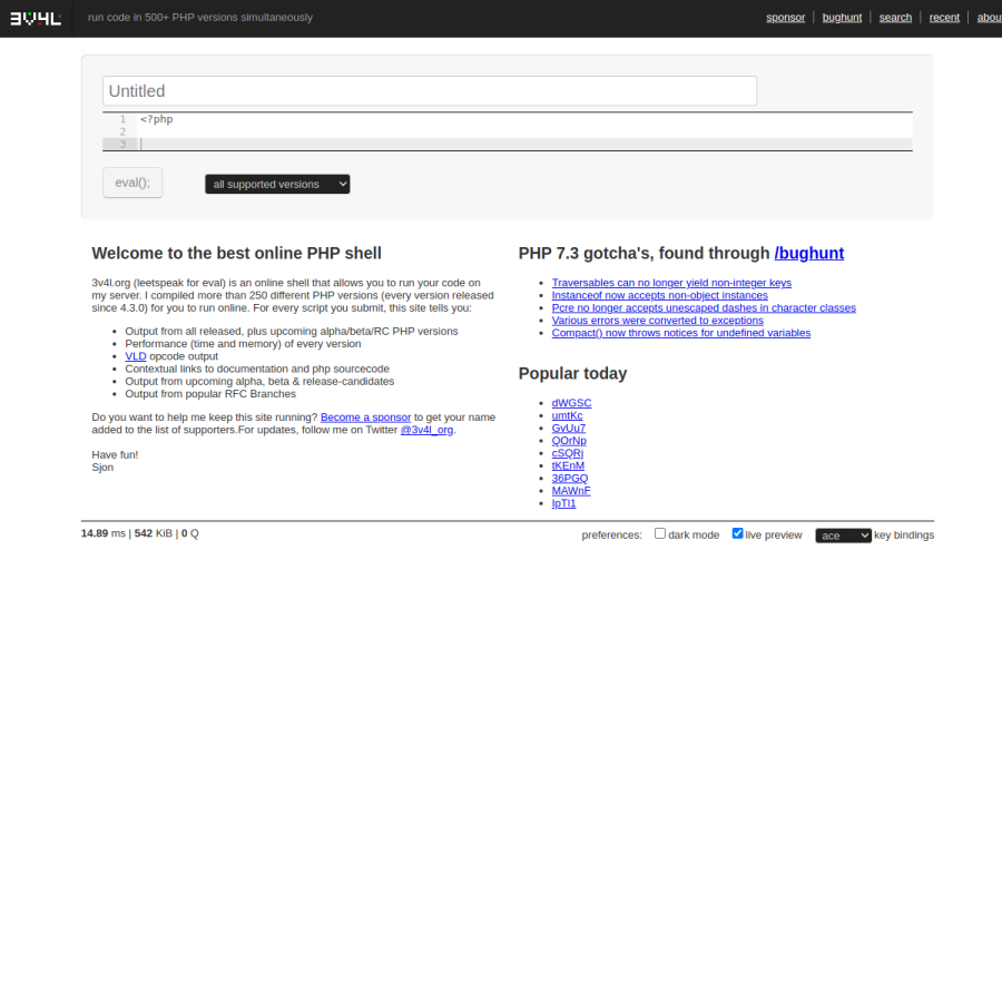 3v4l.org homepage screenshot
