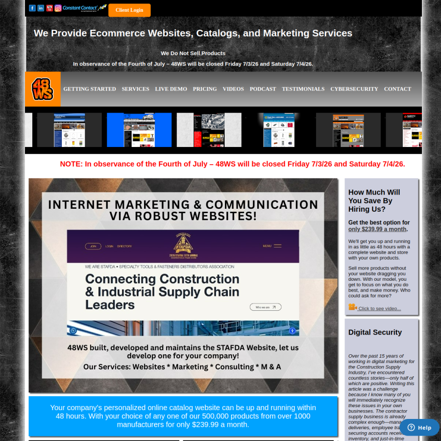 48ws.com homepage screenshot