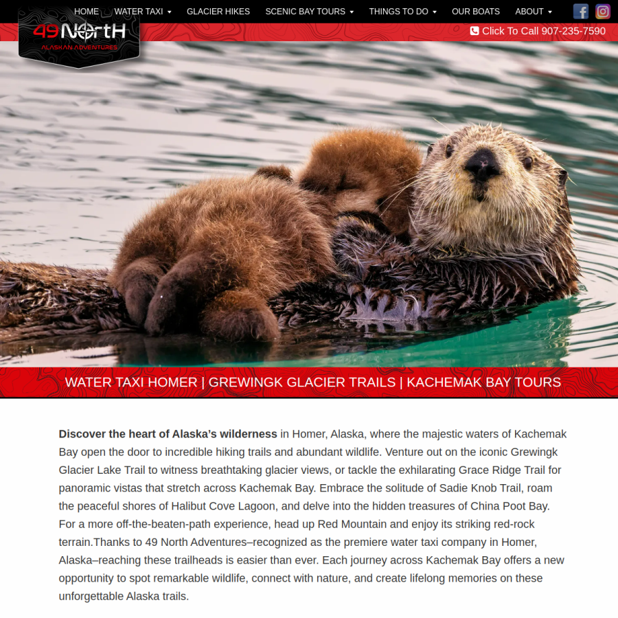 49northalaskanadventures.com homepage screenshot